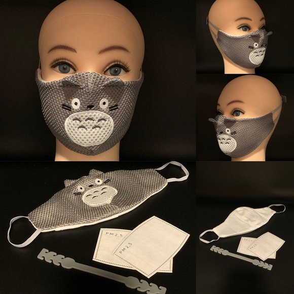 Cute Gray Totoro Cotton Face Mask for Adult - Picture 1 of 6